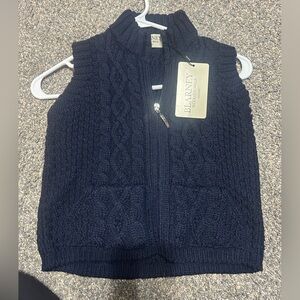 Blarney Kids Navy Cable Knit Sweater Vest